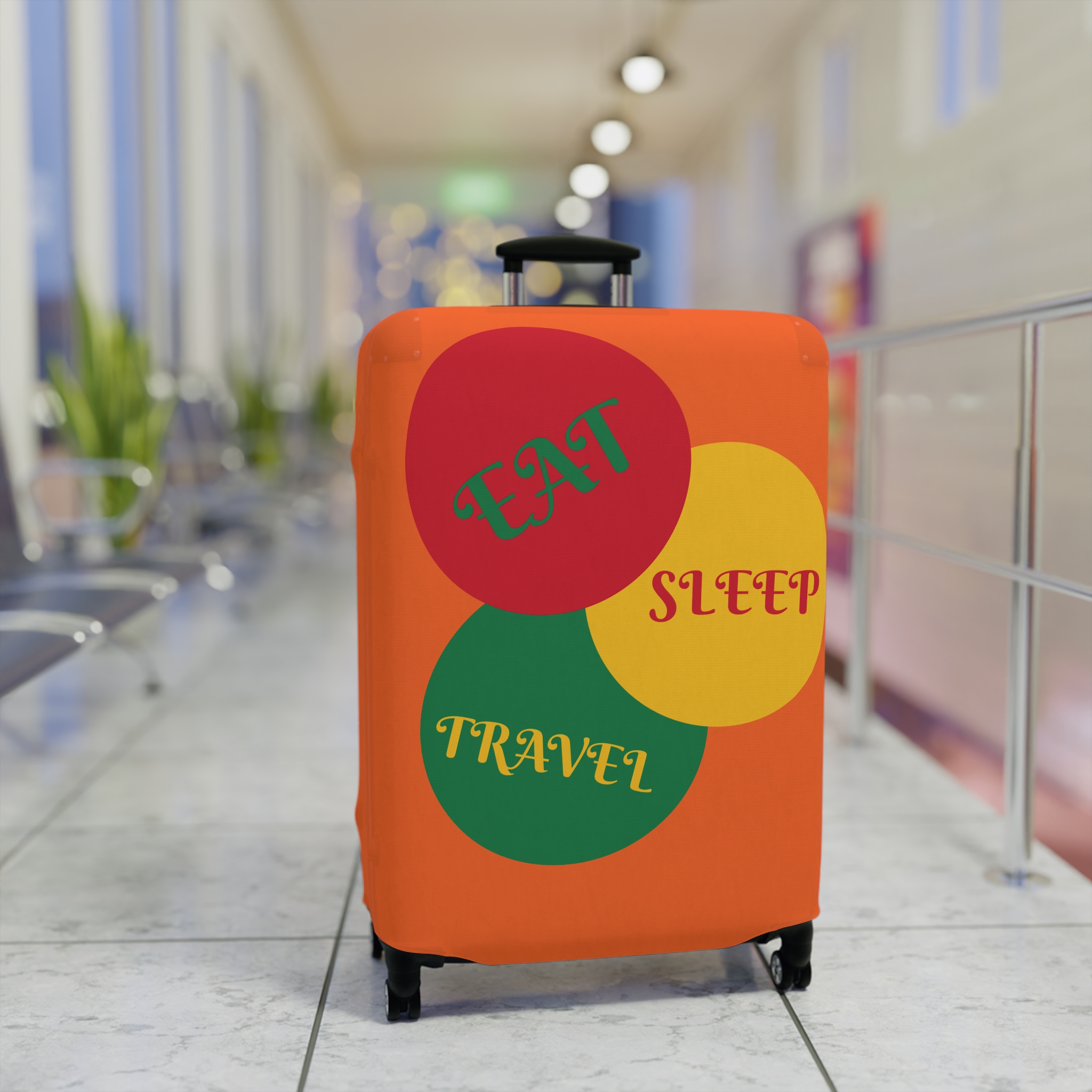 Retro Traffic Light Luggage Cover | Colorful Stripes Suitcase Sleeve - Image 11