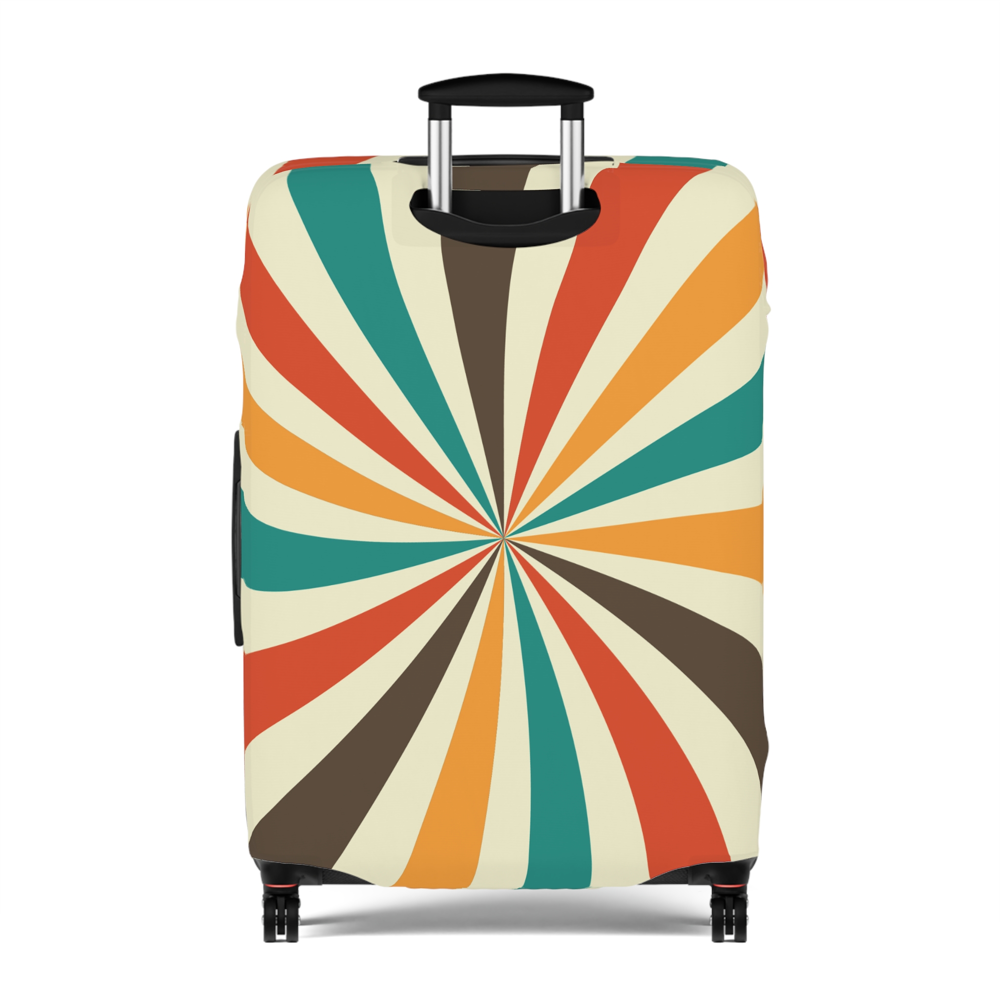 Retro Rainbow Swirl Luggage Cover | Spiral Pattern Travel Protector - Image 10