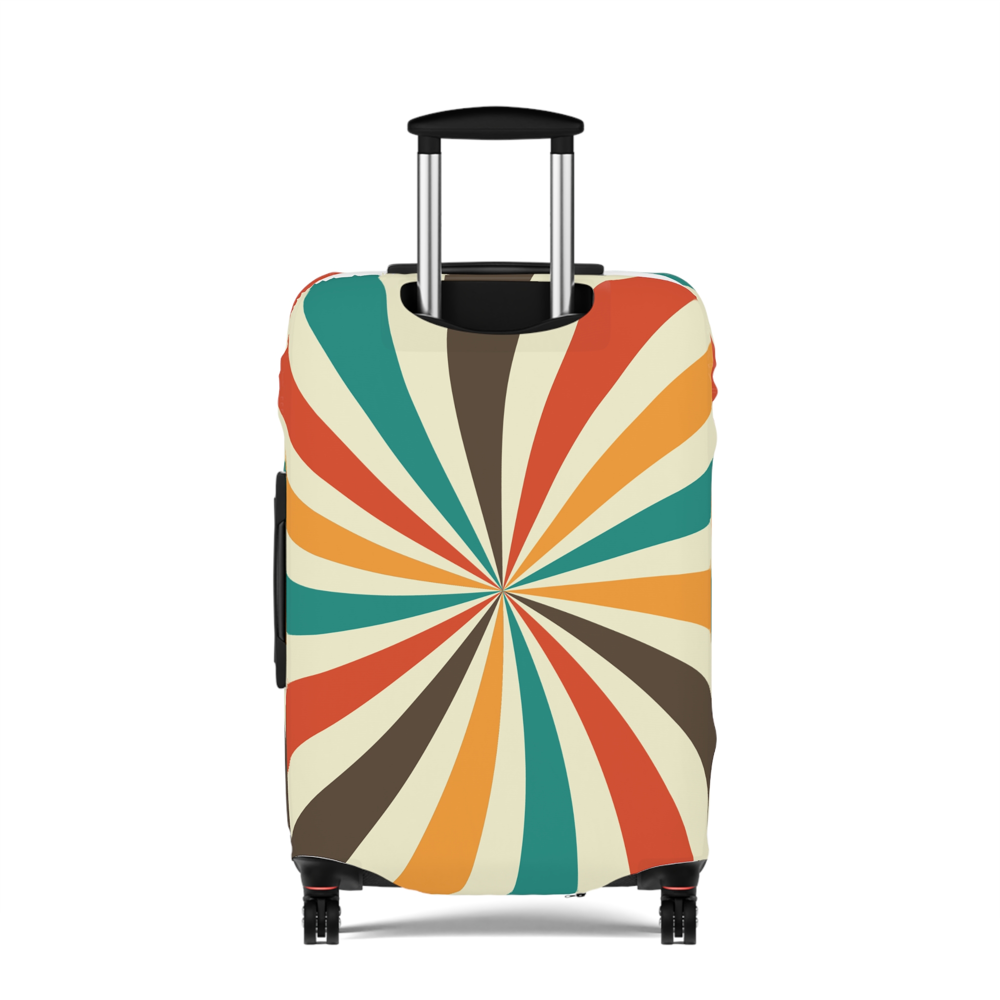 Retro Rainbow Swirl Luggage Cover | Spiral Pattern Travel Protector - Image 6