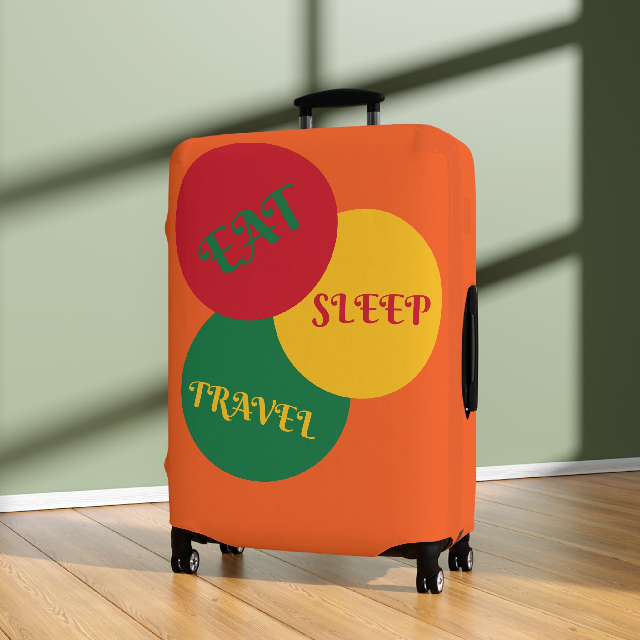 Retro Traffic Light Luggage Cover | Colorful Stripes Suitcase Sleeve - Image 12