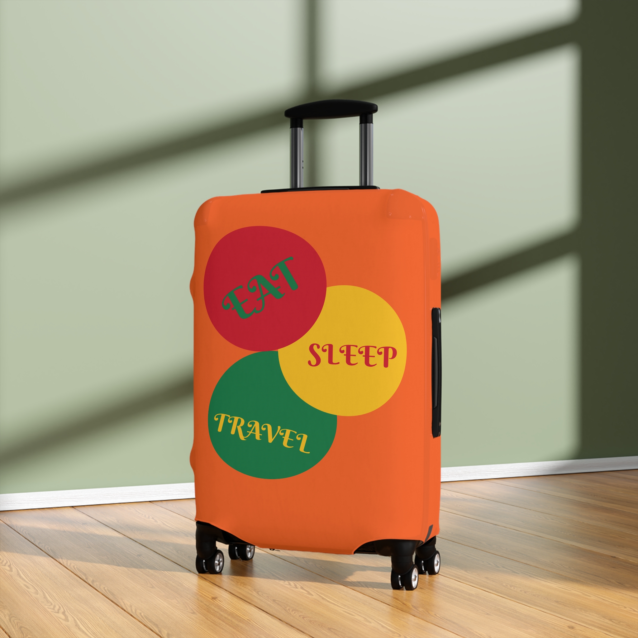 Retro Traffic Light Luggage Cover | Colorful Stripes Suitcase Sleeve - Image 8