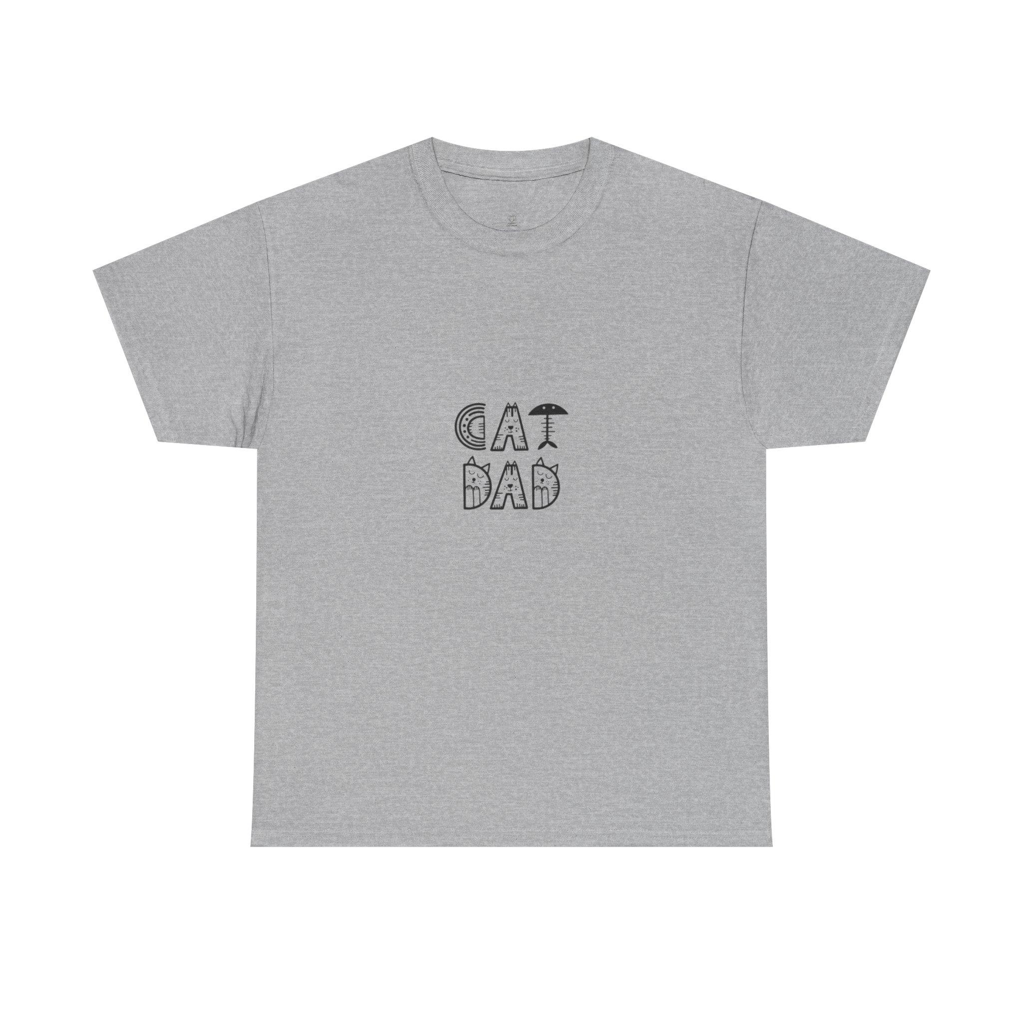 Cat Dad T-Shirt | Hand-Drawn Lettering, Minimal Pet Lover Tee