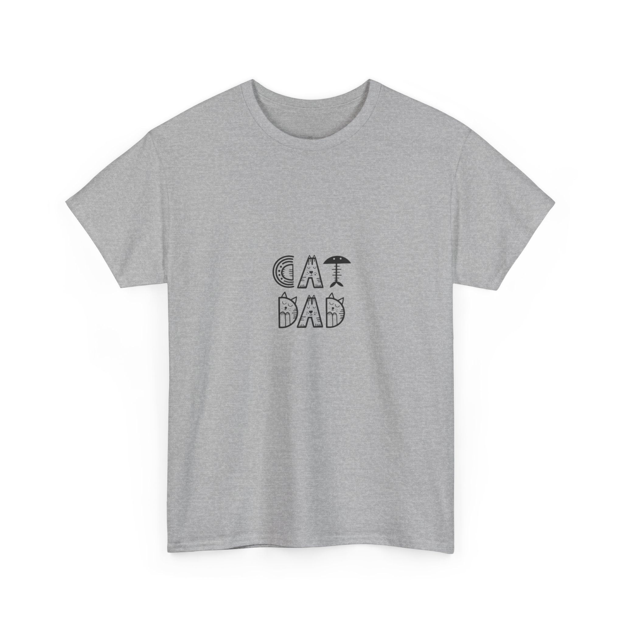 Cat Dad T-Shirt | Hand-Drawn Lettering, Minimal Pet Lover Tee - Image 3